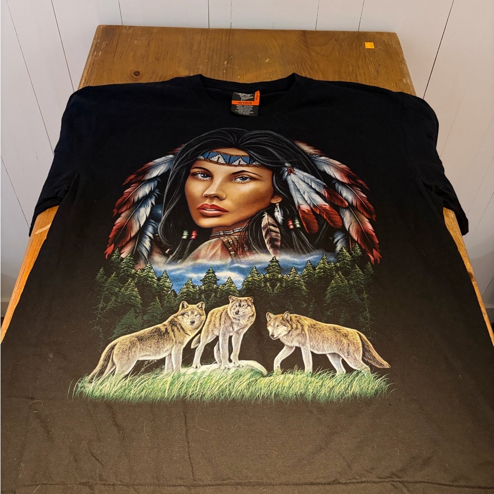 Native American Graphic Black T-Shirt